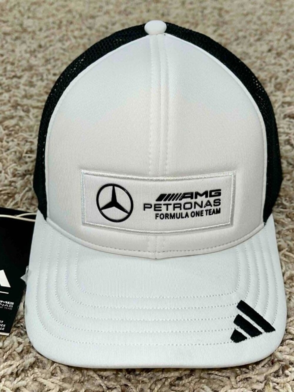 Adidas x Mercedes-AMG PETRONAS F1 Team Trucker Cap Hat White JX6451 OSFM (New)